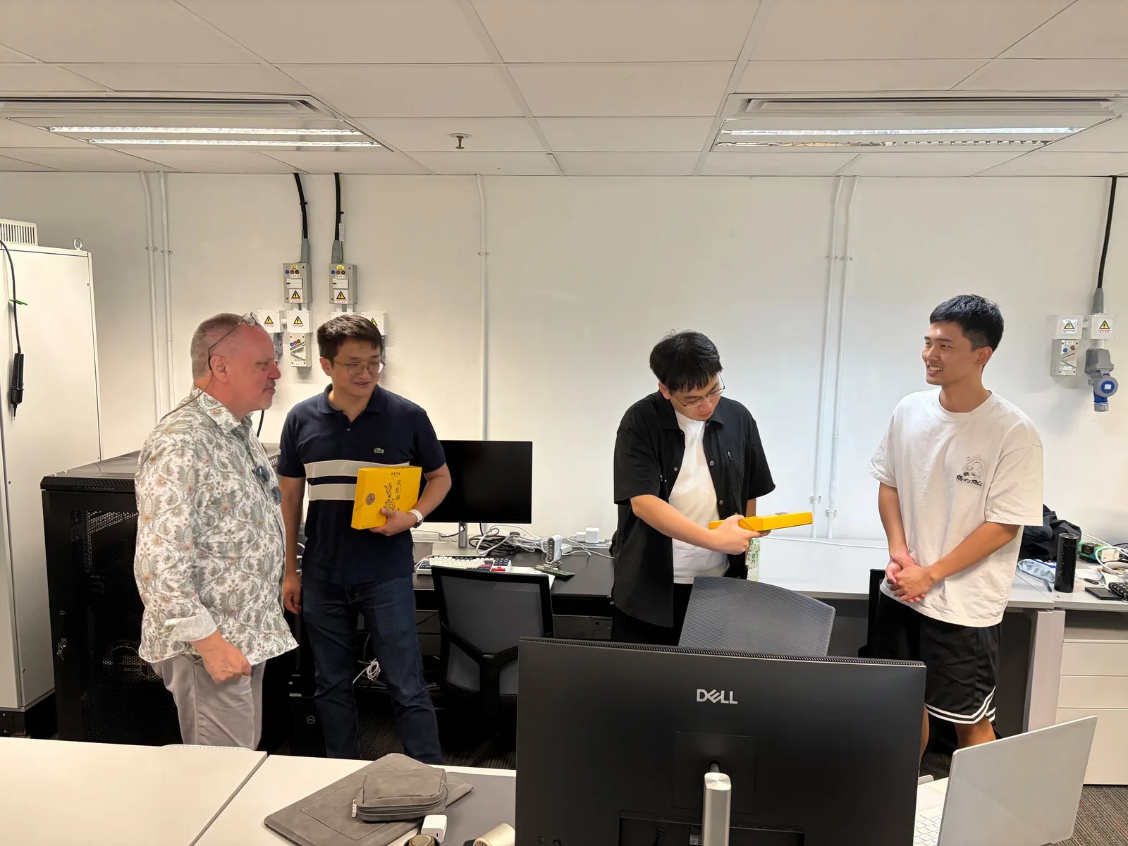 A photo I took when Professor Green visited my PhD students' office.
