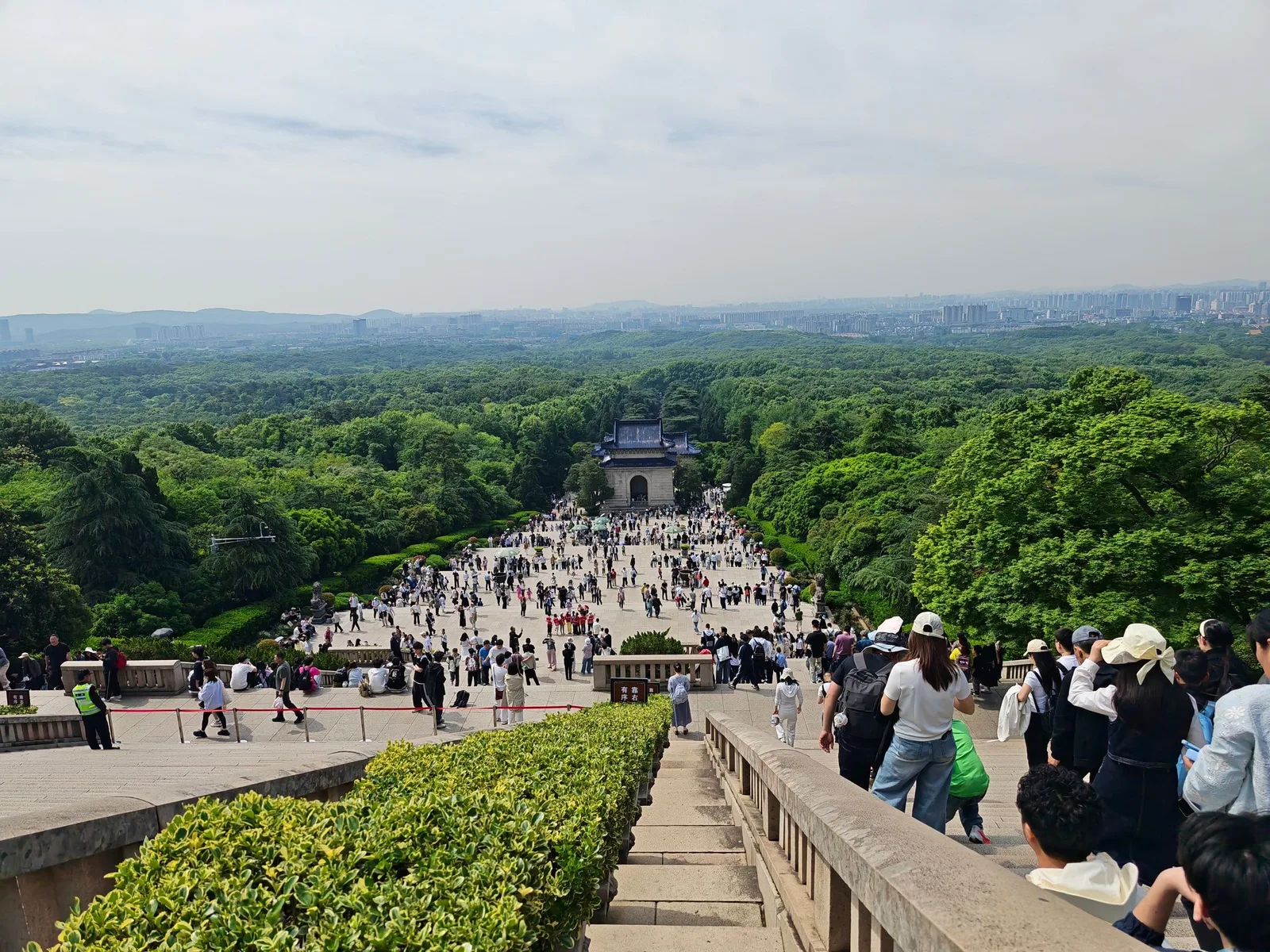 A view of Nanjing from the Sun Yat-sen Mausoleum on Purple Mountain.